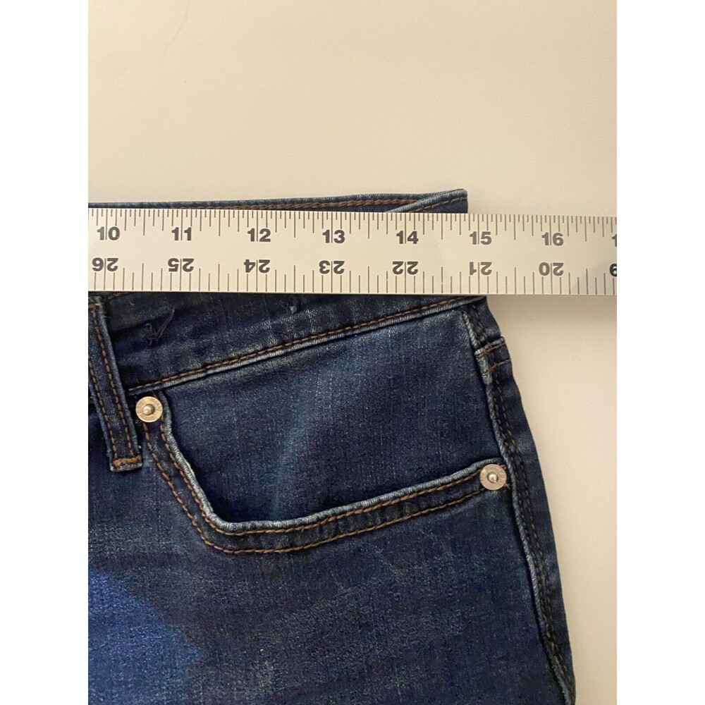 Crown and Ivy Jeans Womens Size 10 Mid Rise Straight Leg Denim Blue Raw Hem - Picture 5 of 6